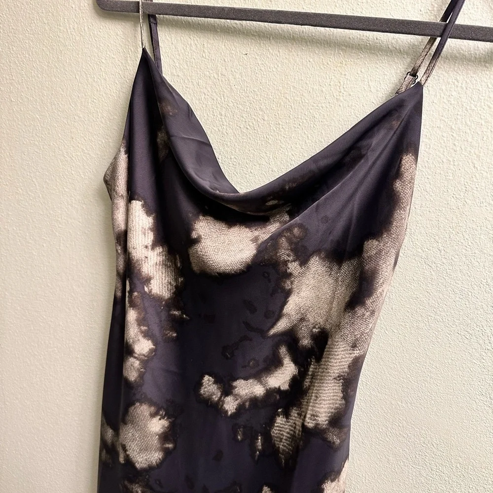 Urban Outfitters Mini Dress Size Large Navy Blue with abstract print - Picture 2 of 9